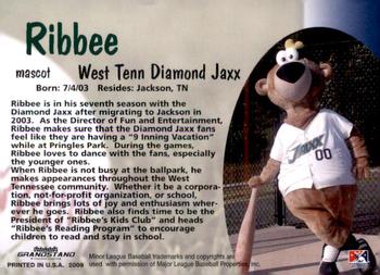 2009 Grandstand West Tenn Diamond Jaxx #NNO Ribbee Back