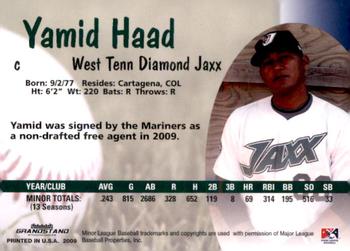 2009 Grandstand West Tenn Diamond Jaxx #NNO Yamid Haad Back