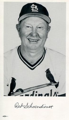 1988 St. Louis Cardinals Photocards #NNO Red Schoendienst Front