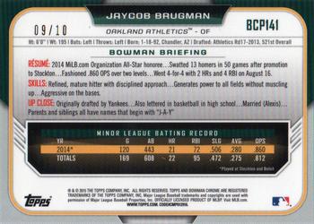 2015 Bowman - Chrome Prospects Twitter Exclusive Blue Refractors #BCP141 Jaycob Brugman Back