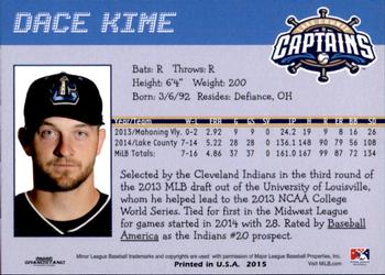 2015 Grandstand Lake County Captains #NNO Dace Kime Back