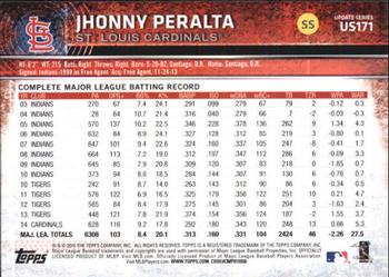 2015 Topps Update #US171 Jhonny Peralta Back