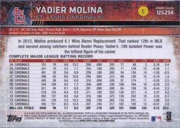 2015 Topps Update #US214 Yadier Molina Back