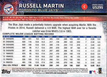 2015 Topps Update #US295 Russell Martin Back