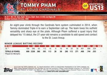 2015 Topps Update #US13 Tommy Pham Back
