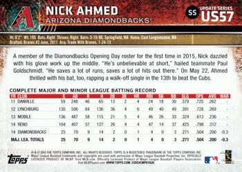 2015 Topps Update #US57 Nick Ahmed Back