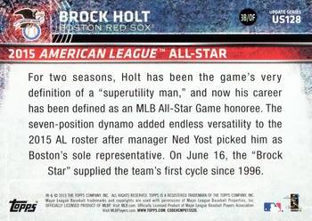 2015 Topps Update #US128 Brock Holt Back