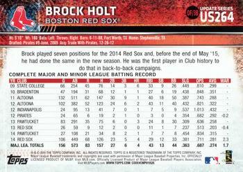 2015 Topps Update #US264 Brock Holt Back