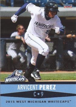 2015 Choice West Michigan Whitecaps #17 Arvicent Perez Front