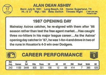 1987 Donruss Opening Day #17 Alan Ashby Back