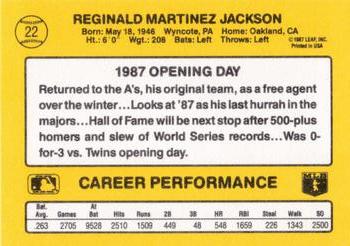 1987 Donruss Opening Day #22 Reggie Jackson Back