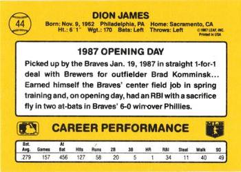 1987 Donruss Opening Day #44 Dion James Back