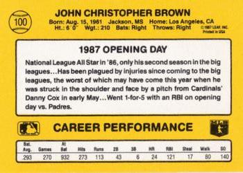 1987 Donruss Opening Day #100 Chris Brown Back