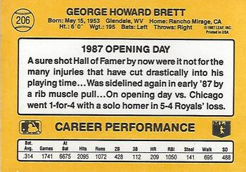 1987 Donruss Opening Day #206 George Brett Back