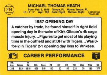 1987 Donruss Opening Day #214 Mike Heath Back