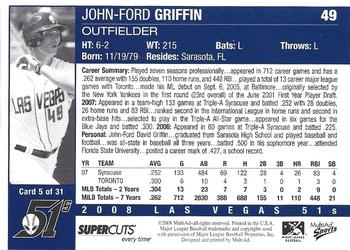 2008 MultiAd Las Vegas 51s #5 John-Ford Griffin Back