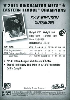 2014 Choice Binghamton Mets Eastern League Champions #15 Kyle Johnson Back