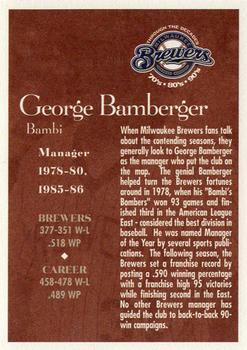 2000 Milwaukee Journal Sentinel Brewers All Decades Team 1970s #NNO George Bamberger Back