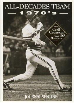 2000 Milwaukee Journal Sentinel Brewers All Decades Team 1970s #NNO Cecil Cooper Front