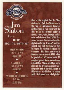 2000 Milwaukee Journal Sentinel Brewers All Decades Team 1970s #NNO Jim Slaton Back