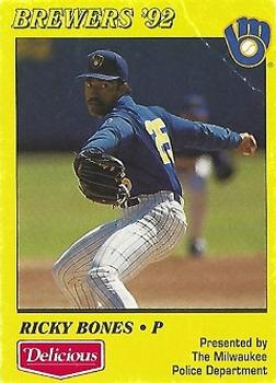 1992 Milwaukee Brewers Police #NNO Ricky Bones Front