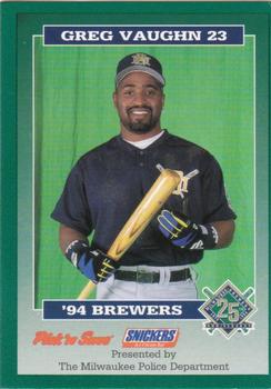 1994 Milwaukee Brewers Police #NNO Greg Vaughn Front