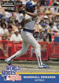 1992 Carlson Travel 1982 Milwaukee Brewers #16 Marshall Edwards Front