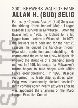 2002 Milwaukee Brewers Diamond Celebration #NNO Allan H. 