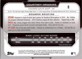 2015 Bowman Draft #8 Courtney Hawkins Back