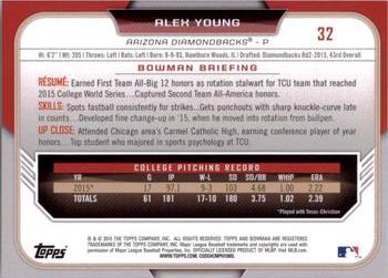 2015 Bowman Draft #32 Alex Young Back