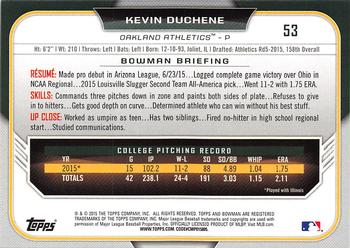 2015 Bowman Draft #53 Kevin Duchene Back