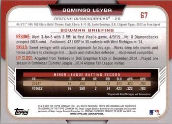 2015 Bowman Draft #67 Domingo Leyba Back