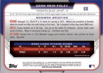 2015 Bowman Draft #68 Sean Reid-Foley Back