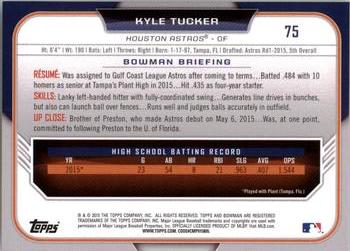 2015 Bowman Draft #75 Kyle Tucker Back