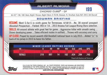 2015 Bowman Draft #199 Albert Almora Back