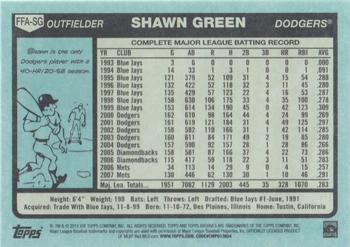 2015 Topps Archives - Fan Favorites Autographs #FFA-SG Shawn Green Back