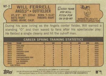 2015 Topps Archives - Will Ferrell #WF-3 Will Ferrell Back