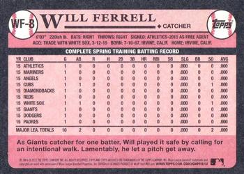 2015 Topps Archives - Will Ferrell #WF-8 Will Ferrell Back