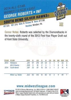 2014 Choice Midwest League All-Star #65 George Roberts Back