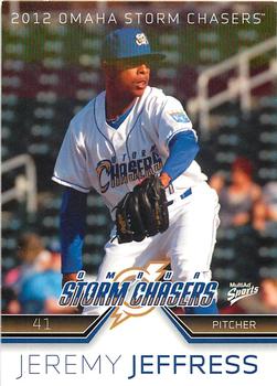2012 MultiAd Omaha Storm Chasers #14 Jeremy Jeffress Front