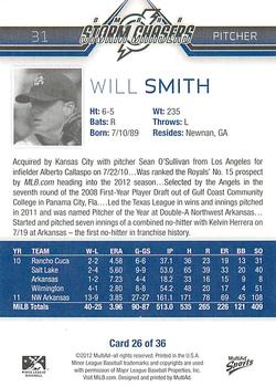 2012 MultiAd Omaha Storm Chasers #26 Will Smith Back
