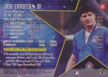 1998 Topps Stars - Gold #89 Jose Canseco Back