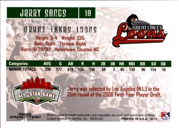 2010 Grandstand Midwest League All-Star Game Eastern Division #NNO Jerry Sands Back