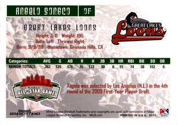 2010 Grandstand Midwest League All-Star Game Eastern Division #NNO Angelo Songco Back