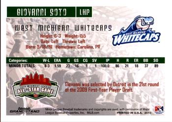2010 Grandstand Midwest League All-Star Game Eastern Division #NNO Giovanni Soto Back
