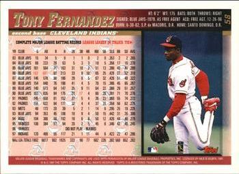 1998 Topps - Minted in Cooperstown #58 Tony Fernandez Back