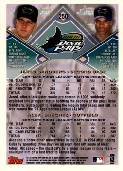 1998 Topps - Minted in Cooperstown #250 Jared Sandberg / Alex Sanchez Back