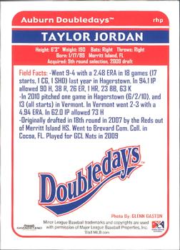 2012 Grandstand Auburn Doubledays #9 Taylor Jordan Back
