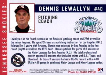 2010 Grandstand Tennessee Smokies #NNO Dennis Lewallyn Back