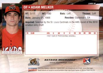 2010 Choice Batavia Muckdogs #30 Adam Melker Back